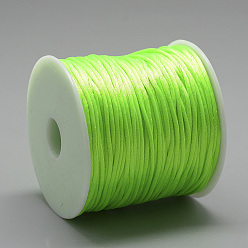 Lawn Green Nylon Thread, Rattail Satin Cord, Lawn Green, about 1mm, about 76.55 yards(70m)/roll