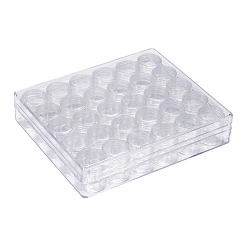 Clear Clear Bead Organizer Storage Case, Plastic Bead Containers, Seed Beads Containers with 30 Tiny Containers, 13.5x16x3.5cm, bottle: 26x29mm, Capacity: 5ml(0.17 fl. oz), 30pcs/box