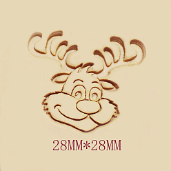 Deer Christmas Theme Transparent Resin Stamps, DIY Handmade Soap Stamp Chapters, Clear, Reindeer Pattern, 2.8x2.8cm