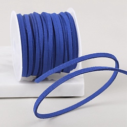 Средно-синий Плоский замшевый шнур 4.5м., двойное кружево из искусственной замши, светло-синий, 3 мм, около 4.92 ярдов (4.5 м) / рулон