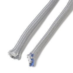 Gray Polycotton Braided Cord with Inner Core, Round, for Shoe Lace Cord, Keychain Lanyard, Rope Bracelets Making, Gray, 5mm, about 90~100 yards/bundle