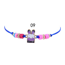 9 Bracelet Colorful Rainbow Children's Bracelet and Necklace Set with European and American Gold Powder Butterfly Soft Clay Weaving Friendship Jewelry