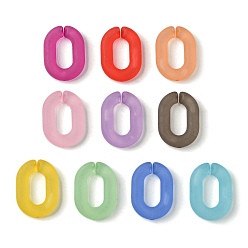 Mixed Color Transparent Frosted Acrylic Linking Rings, Quick Link Connectors, Oval, Mixed Color, 19x13.5x3.5mm, Inner Diameter: 11x5.5mm, about 833pcs/500g