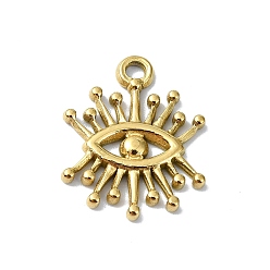 Eye Ion Plating(IP) 304 Stainless Steel Pendants, Real 18K Gold Plated, Eye, 18x14x1.5mm, Hole: 1.8mm