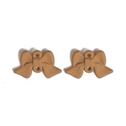 Camel Spray Painted Alloy Connector Charms, Bowknot Links, Camel, 10x15.5x2.5mm, Hole: 1mm