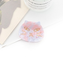 Thistle Cat Shape Cellulose Acetate Claw Hair Clips, Hair Accessories for Women & Girls, Thistle, 50x42x43mm