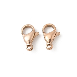 Розовое Золото 304 нержавеющая сталь застежка когтя омара, ионное покрытие (ip), розовое золото , 11x7x3.5 мм, отверстие : 1.4 мм