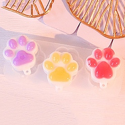 Paw Print Кулон силиконовые формы, формы для литья гипсовой смолы, белые, отпечаток лапы, 89x35x12.5 мм