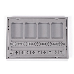 Gray PE and Flocking Bead Design Boards, with Graduated Measurements, DIY Beading Jewelry Making Tray, Rectangle, Gray, 28.5x19.5x1.7cm, 2pcs/set