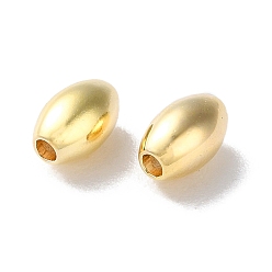 Real 18K Gold Plated Brass Beads, Rice, Real 18K Gold Plated, 5x3mm, Hole: 1mm