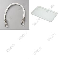 Белый 1Плетеные ручки для сумок из искусственной кожи, с поворотными застежками сплава, для аксессуаров для замены сумок, платина, белые, 490x12 мм