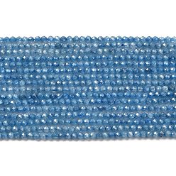 Steel Blue Cubic Zirconia Bead Strands, Faceted Rondelle, Steel Blue, 2mm, Hole: 0.6mm, about 187pcs/strand, 14.76 inch(37.5cm)