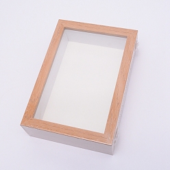Camel MDF Photo Frames, Glass Display Pictures, for Tabletop Display Photo Frame, Rectangle, Camel, 168x116x40mm