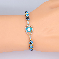 1 Adjustable Evil Eye Bracelet with Kabbalah Charm for Luck and Protection - Perfect Christmas Gift