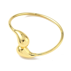 Настоящее золото 18K Латунные браслеты с открытыми манжетами в форме слезы, долговечный, без свинца и без кадмия, реальный 18 k позолоченный, внутренний диаметр: 2-1/2 дюйм (6.2 см)