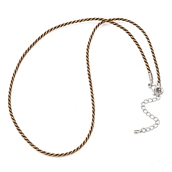 Кокосово-Коричневый 2мм нейлоновый плетеный шнур для изготовления ожерелий, с латунными выводами и 202 застежками из лобстера из нержавеющей стали, платина, долговечный, стойки покрытие, кокосового коричневый, 17.72 дюйм (45 см)