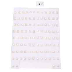Blumenweiß Natürliche Perle Ohrstecker, Runde Kugelohrringe mit 925 Stiften aus Sterlingsilber für Damen, Blumenweiß, 6 mm, Stift: 0.8 mm