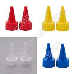Mixed Color 40Pcs 4 Colors Plastic Twist Top Nozzle Cap, for Squeeze Bottle, Cone, Mixed Color, 49x26.5mm, Hole: 2mm, Inner Diameter: 22.5mm, 10pcs/color