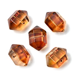 Шоколадный Окрашенные и нагретые прозрачные стеклянные бусины, имитация драгоценных камней, пуля, граненые, цвет шоколада, 19.5x12x13 мм, отверстие : 1.4 мм