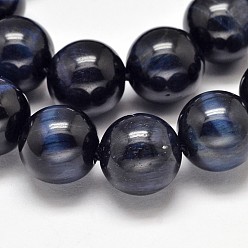 Tiger Eye Round Natural Tiger Eye Bead Strands, Dyed & Heated, Above Grade A, 6mm, hole: 1mm, about 63~65pcs/strand, 15 inch