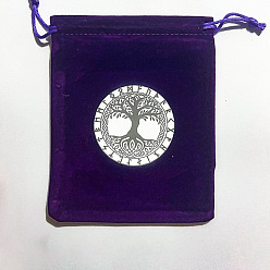 Tree of Life Pochettes avec cordon de rangement de bijoux en velours runes, sacs à bijoux rectangulaires, pour le stockage d'articles de sorcellerie, arbre de la vie, 15x12 cm
