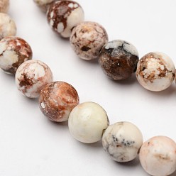Magnesite Round Natural Magnesite Beaded Strands, 8mm, Hole: 1mm, about 48pcs/strand, 15.7 inch