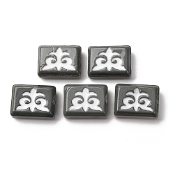 Черный Бусины лэмпворк , прямоугольник с амулетом, чёрные, 12x16x5.5~6 мм, отверстие : 1.2 мм