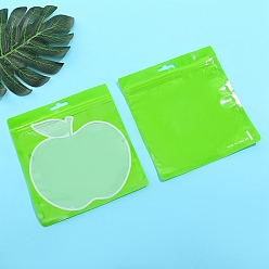 Apple Plastic Zip Lock Bags, Resealable Packaging Bags, Self Seal Bag, Lawn Green, Apple, 16x15cm