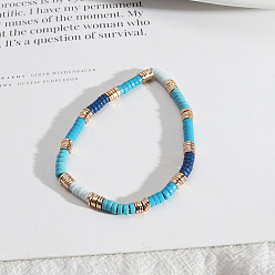 Deep Sky Blue Bohemian Resin Alloy Round Charm Bracelet for Women - Fashionable and Personalized Jewelry