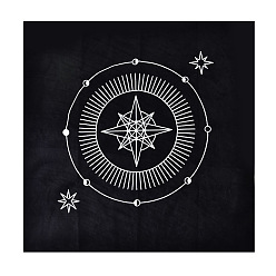 Star Velvet Tarot Tablecloth for Divination, Tarot Card Pad, Pendulum Tablecloth, Square, Black, Star Pattern, 490x490mm
