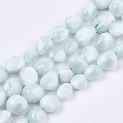 Natural Glass Natural Glass Beads Strands, Tumbled Stone, Nuggets, 4~10x4~7x3~6mm, Hole: 1mm, about 50pcs/strand, 50~52pcs/strand, 14.96 inch(38cm)
