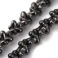 (405) Непрозрачный AB вишня Стеклянные бусины с гальваническим покрытием , бабочка, с черным покрытием, 10x14.5x5.5 мм, отверстие : 1 мм, около 54 шт / нитка, 14.96'' (38 см)