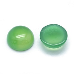 Green Onyx Agate Natural Green Onyx Agate Cabochons, Half Round, 13.5~14x6~8mm