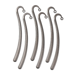 Черный Цвет Металла Закладки тибетского стиля, без свинца, без кадмия и без никеля, металлический черный , Размер : длиной около 125 мм , шириной 7 мм , толщиной 2 мм , отверстие : 3 мм