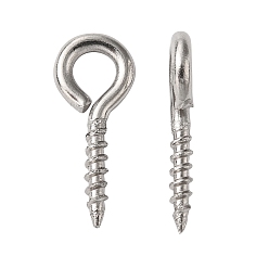 Нержавеющая Сталь Цвет Устойчивые к потускнению 304 нержавеющая сталь винты с ушком штифтовые скобы, за половину пробурено бисера, цвет нержавеющей стали, 12x5x1.2 мм, отверстие : 2.6 мм, штифты : 1.5 мм