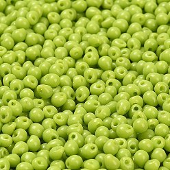 (DP416) Opaque Chartreuse Миюки 3.4мм капельные бусины, японский бисер, непрозрачных цветов, (dp416) непрозрачный шартрез, 3.4x3 мм, отверстие : 0.65 мм, Около 900 шт / 50 г