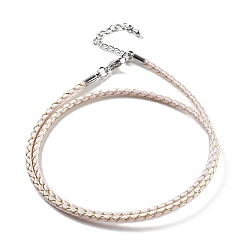 Лавандовый румянец Изготовление плетеных ожерелий из полиэфирного шнура, с латунной фурнитурой , нержавеющая сталь застежками, долговечный, платина, лавандовый румянец, 18-3/4 дюйм (47.5 см)