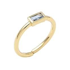 Морской Синий Прямоугольные латунные манжеты со стеклом для женщин, долговечный, стойки покрытие, без свинца и без кадмия, реальный 18 k позолоченный, Marine Blue, 1.5 мм, внутренний диаметр: 15.3 мм