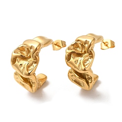 Real 18K Gold Plated Ion Plating(IP) 304 Stainless Steel Twist Stud Earrings, Real 18K Gold Plated, 23.5x11.5mm