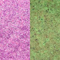 (2724) Glow In The Dark Dark Pink/Green Pink Тохо 11/0 круглые бусины, японский бисер, (2724) светится в темноте темно-розовый/зелено-розовый, 2.2 мм, отверстие : 0.8 мм, Около 5555 шт / 50 г