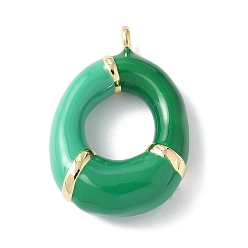 Letter O Латунь эмаль подвески, долговечный, без кадмия и без свинца, реальный 18 k позолоченный, буквенное очарование, Письмо O, 21~25x6~25x4~7 мм, отверстие : 1.6~2 мм