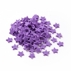 Blue Violet Handmade Polymer Clay Cabochons, Star, Blue Violet, 5x5x1mm