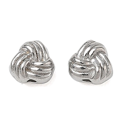 Stainless Steel Color 304 Stainless Steel Beads, Triangle Knot, Stainless Steel Color, 5x5.5x3.5mm, Hole: 1mm