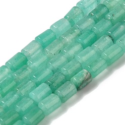 Средний Аквамарин Бусины из натурального белого нефрита, колонка, окрашенная и подогревом, средний аквамарин, 5.6~6.3x4.2~4.6 мм, отверстие : 0.9 мм, около 65 шт / нитка, 14.96~15.12 (38~38.4 см)