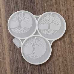 Moon Tree of Life Pendant DIY Silicone Molds, Resin Casting Molds, for UV Resin, Epoxy Resin Craft Making, Moon, 115x124x6mm, Hole: 3mm, Inner Diameter: 58mm