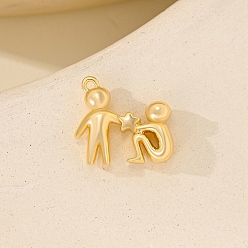 Золотой Металлические подвески, человек, золотые, 15x16 мм
