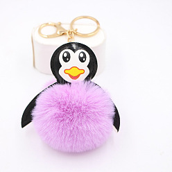 Taro Purple Adorable Penguin Plush Keychain for Women's Car Keys and Bags
