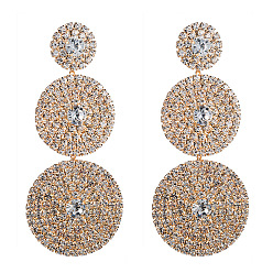 KC Gold Sparkling Multi-layered Round Diamond Earrings for Women - Bold and Versatile Fashion Jewelry