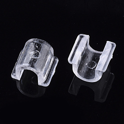Clear Transparent AS Plastic Base Buckle Hair Findings, for Hair Tie Accessories Making, Clear, 8.5x9x6mm, about 2000pcs/bag