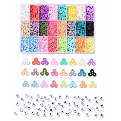 Mixed Color DIY Beads Jewelry Kits, Including Disc/Flat Round Handmade Polymer Clay Beads, Heishi Beads, Flat Round Acrylic Beads, Mixed Color, 6x1mm, Hole: 2mm, 240g